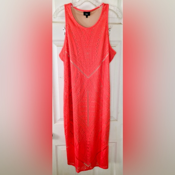 🏝🌞Mossimo Supply Co dress coral tan/nude beautiful geometric design 💗🌺⛱ - Picture 4 of 8